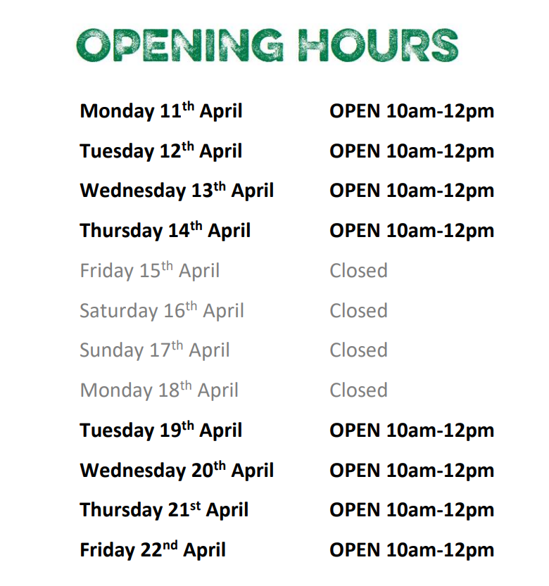 Easter Opening Hours 2022 | Bicester Foodbank